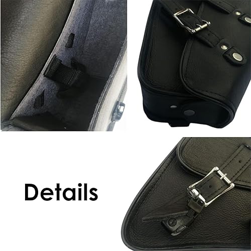 Miniatura 5 de GARGOYLE BELLS Bolsas de cuero para sillín de motocicleta, bolsa de brazo oscilante para softails y helicópteros, bolsas de equipaje de motocicleta,