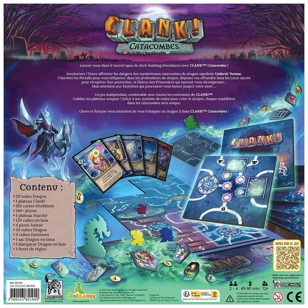 Origames - Clank ! Catacombes - Jeu de Deck Building, Exploration et Prise de Risque - 2 à 4 Joueurs - Français - 85194