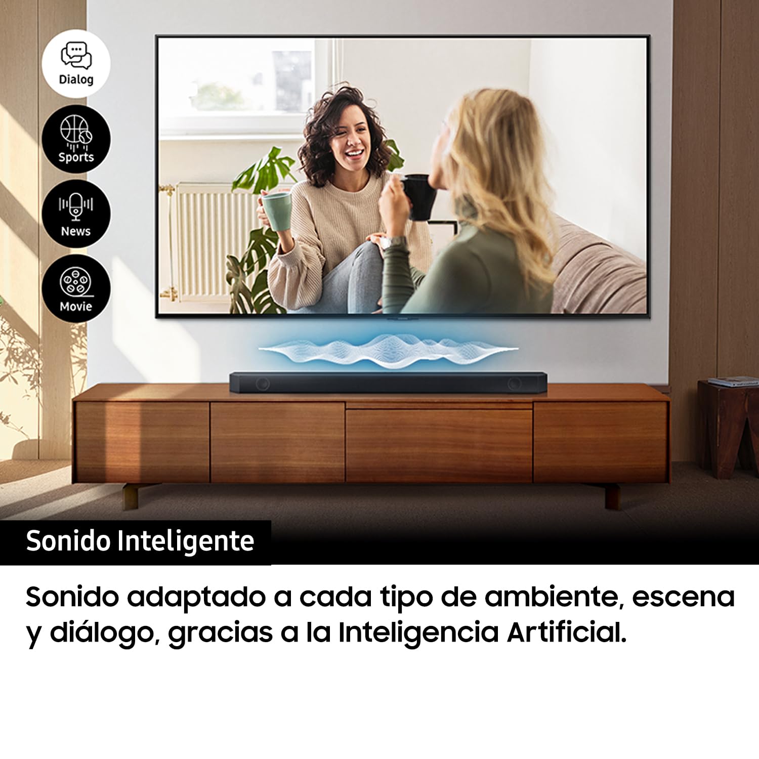Samsung Barra de Sonido HW-Q600C/ZF - Dolby Atmos/DTS:X, Q-Symphony Gen II, 3.1.2 Canales, Sonido Inteligente y Modo Juego Pro