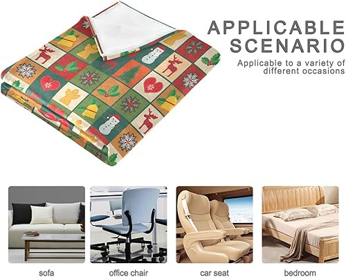 Miniatura 4 de Christmas Snowflake Holly Cozy Plush Blanket for Adults Kids, Microfiber Holiday Blanket for Living Room Bedroom 60"x90"