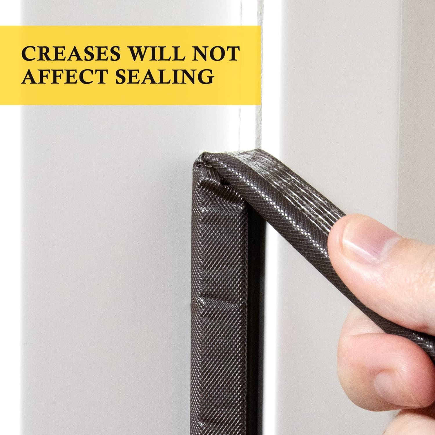 fowong Weather Stripping Door Seal, White V Shape Weather Stripping Seal Strip Foam for Door Frame Insulation Side, 1/2 Inch Wide X 19 Feet Long, Self-Adhesive Soundproofing Window Gap Sealing Strip