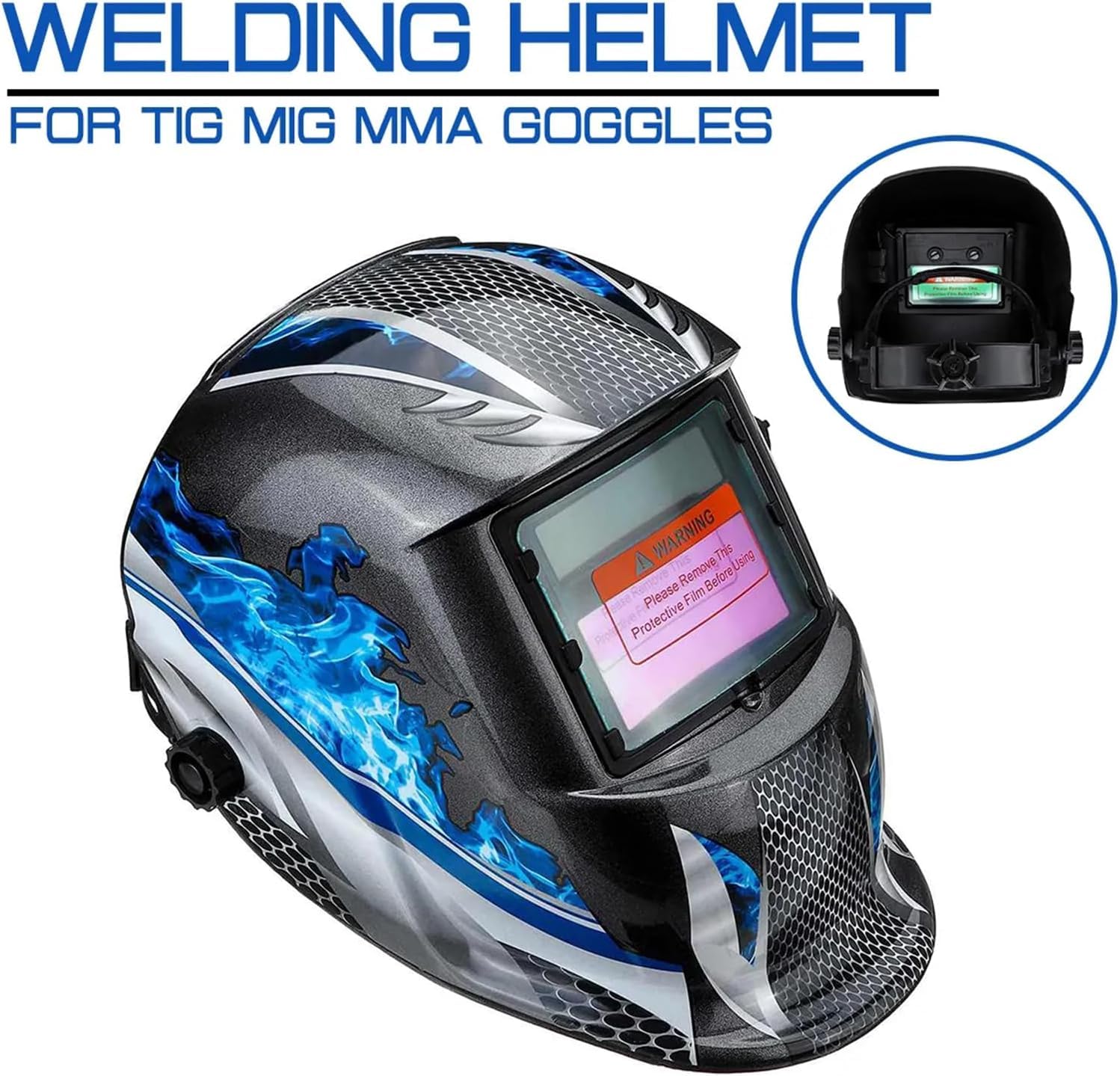 Protezione Viso Maschera Saldatura Automatica - Cappuccio Protezione Con Filtro Oscurante Auto-Darkening Maschera Per Saldare Autoscurante - Foto 5