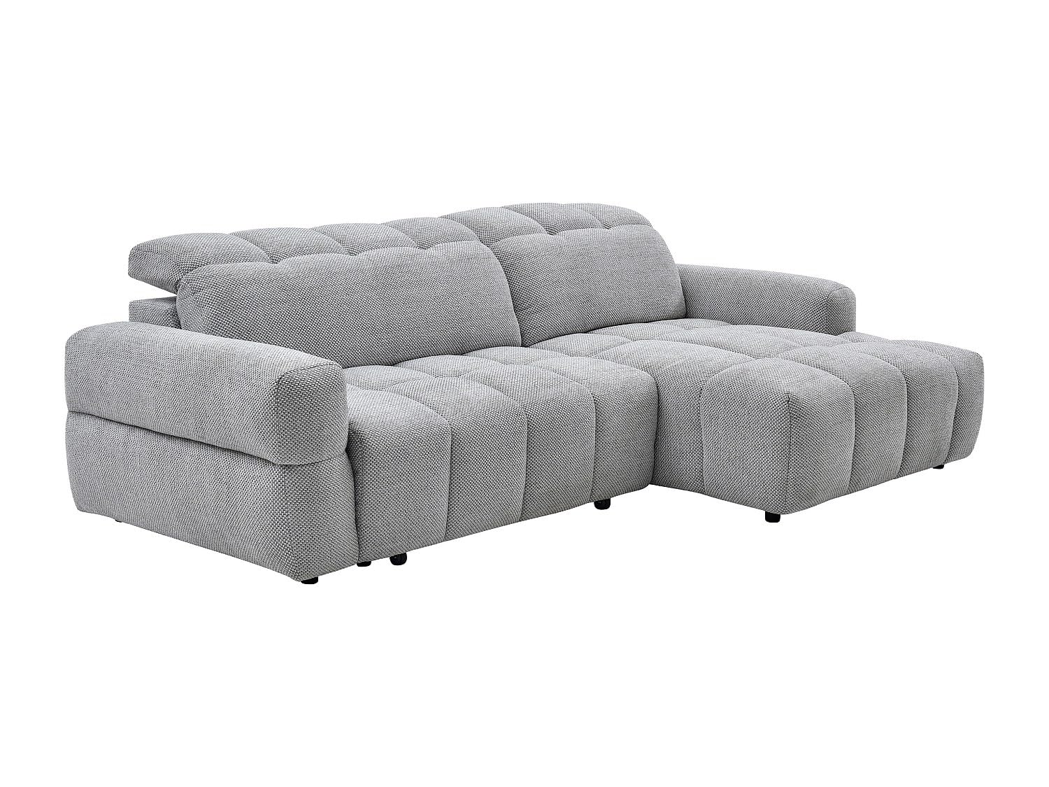 Vente-unique - Ecksofa rechts Relax mit elektrischer Schiebetür, aus grauem Stoff, Cariaala
