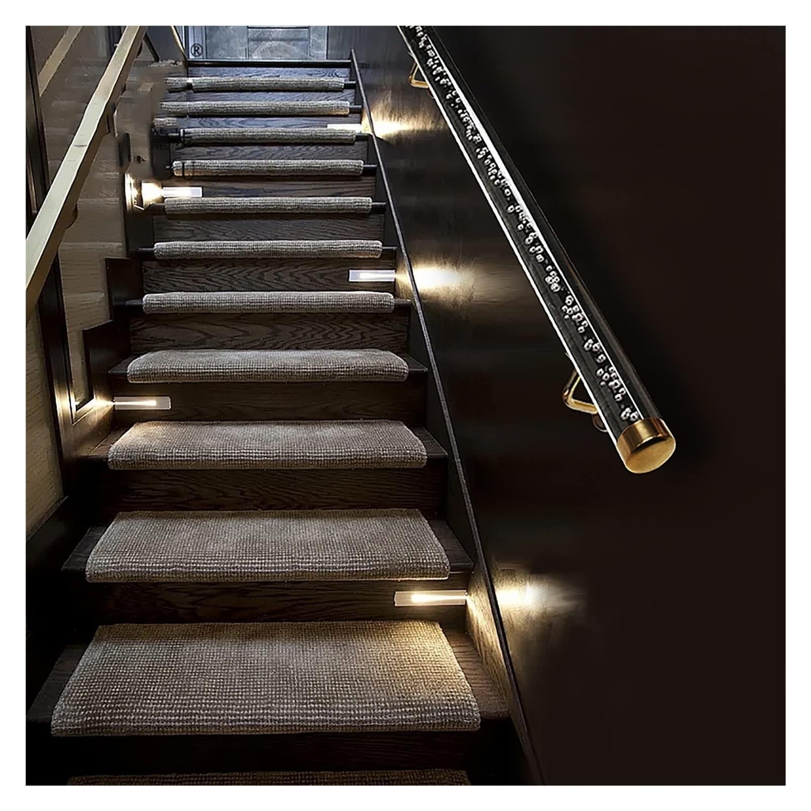 Rampe d'escalier antidérapante en acrylique transparent pour éviter les chutes