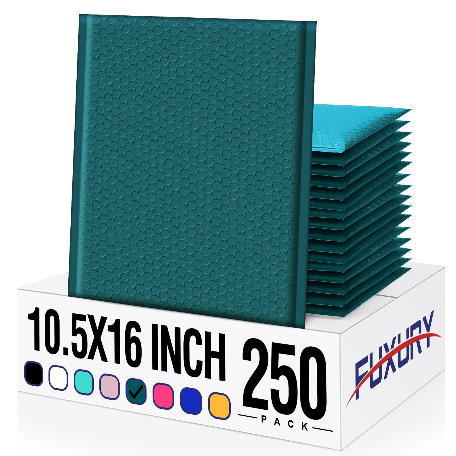 Fuxury Large Bubble Mailers Bulk 10.5x16" 250 Pack Padded Envelopes