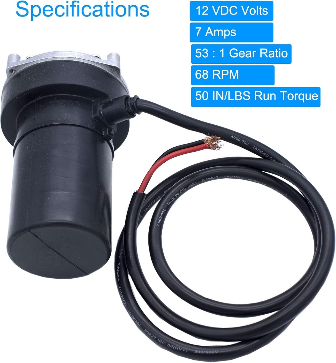 MOCW Rear Electric RV Trailer Stabilizer Jack Motor Compatible with Lippert 113407, 352338, 138445, 178562, 162307, for Stabilizer Jacks 337199 369774 298707 Replaces C-800 K01531A800 K01285C800