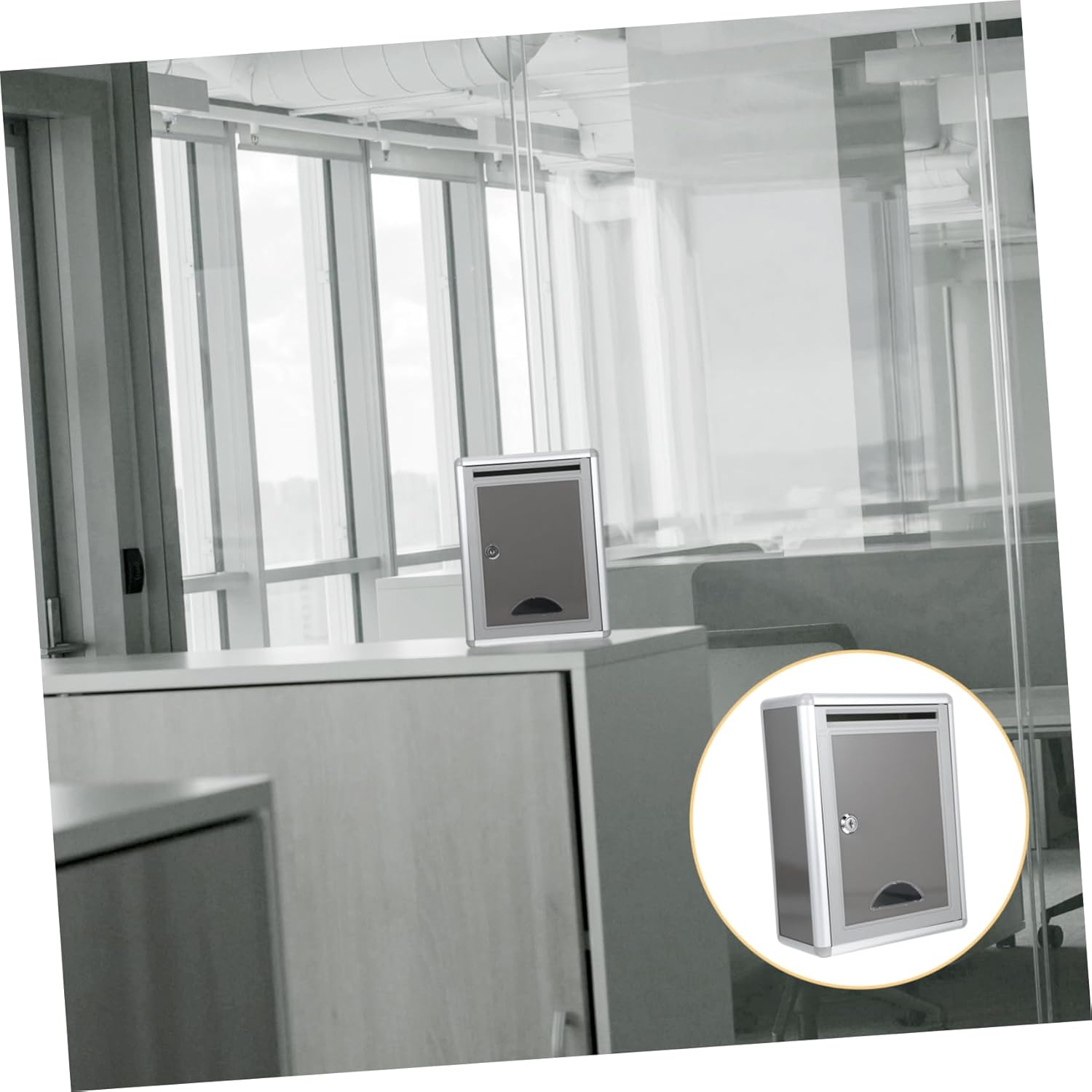 Wall Mount Locking Mailbox Aluminum Alloy Mailbox Stainless Steel Lock Small Suggestion Box for Office or Community