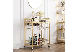 TUTOTAK Bar Cart with Gold Finish