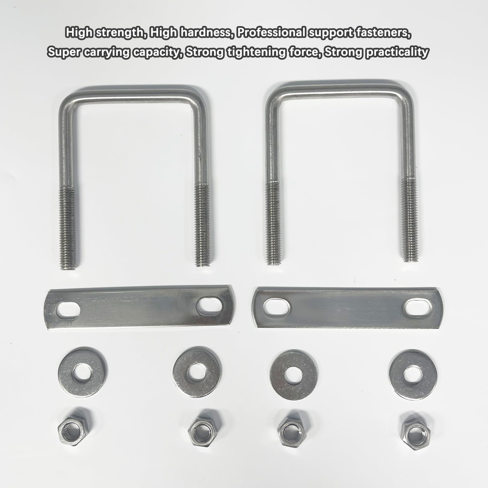 2 Stuks U-Bouten M8 45 X 100 Mm U-Bout Ronde U-Bouten Roestvrijstalen U-Beugel Met 4 Ringen En 4 Moeren Voor Buisdiameter Tot 45 Mm
