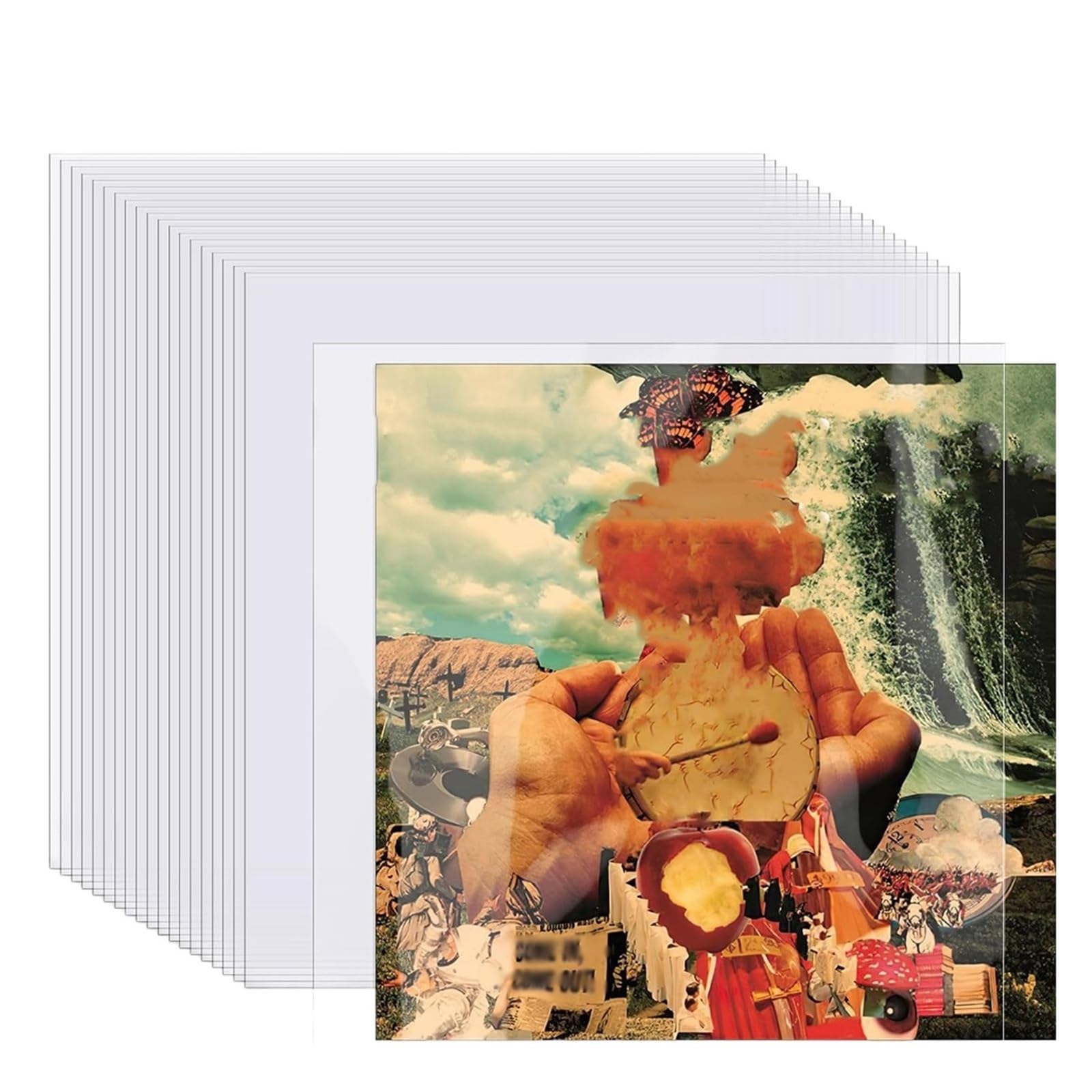 Copertine Interne per Dischi in Vinile Custodia Protettiva for Dischi in Vinile da 12 Pollici 20/50 Pezzi, Borsa Trasparente for LP Giradischi, for Aperta, 32,3 cm*32 cm(Transparent 50PCS)