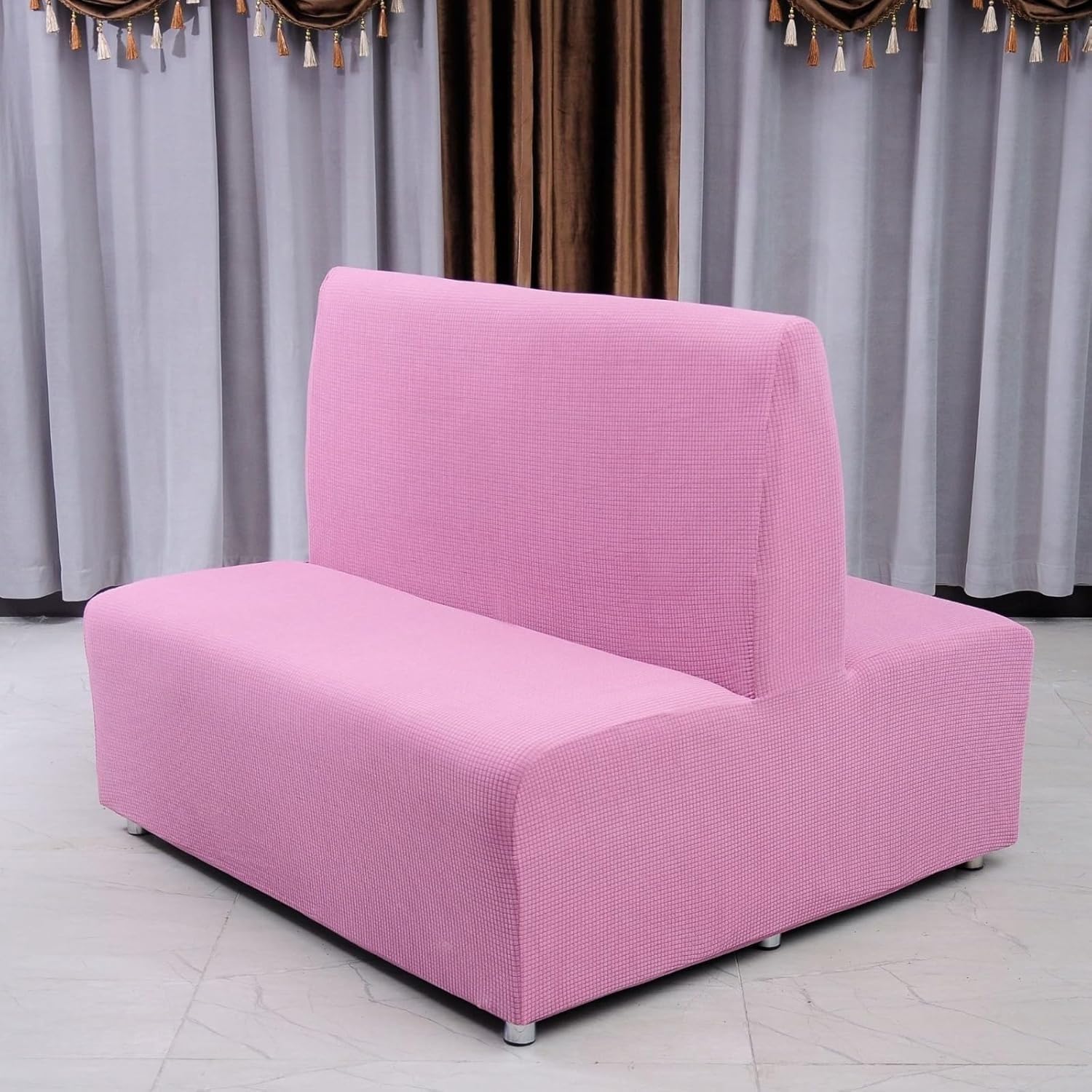 Stretch Restaurant Booth Cover, 2-Seater Settee Loveseat Couch Covers with Elastic Bottom Suitable for Hotels, Bars,Etc(A14)