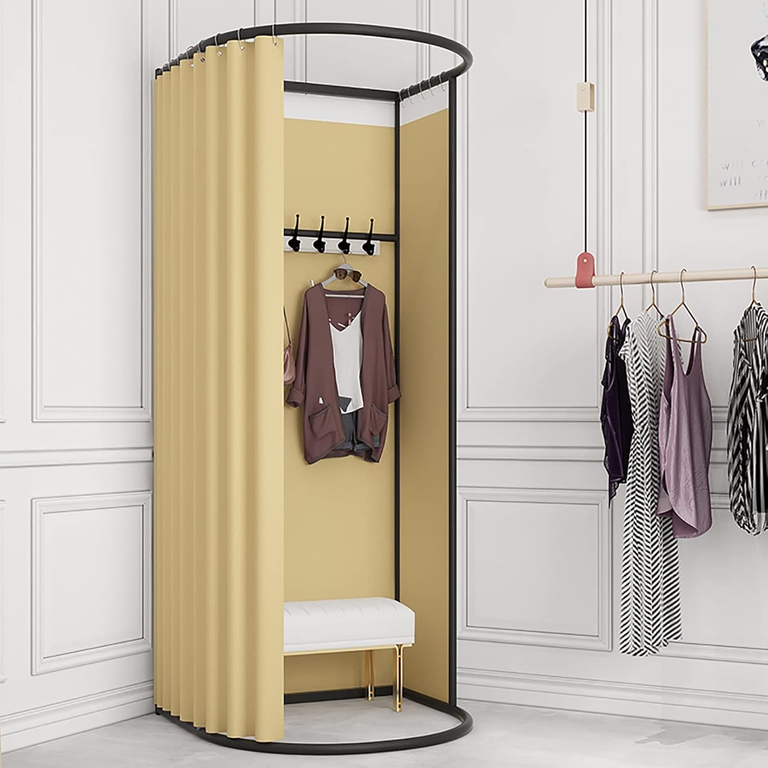 Fitting Room,Movable Changing Room, Portable Temporary Mobile Privacy Protection Dressing Room,Easy to Assemble,for Office and The Mall Dressing Room