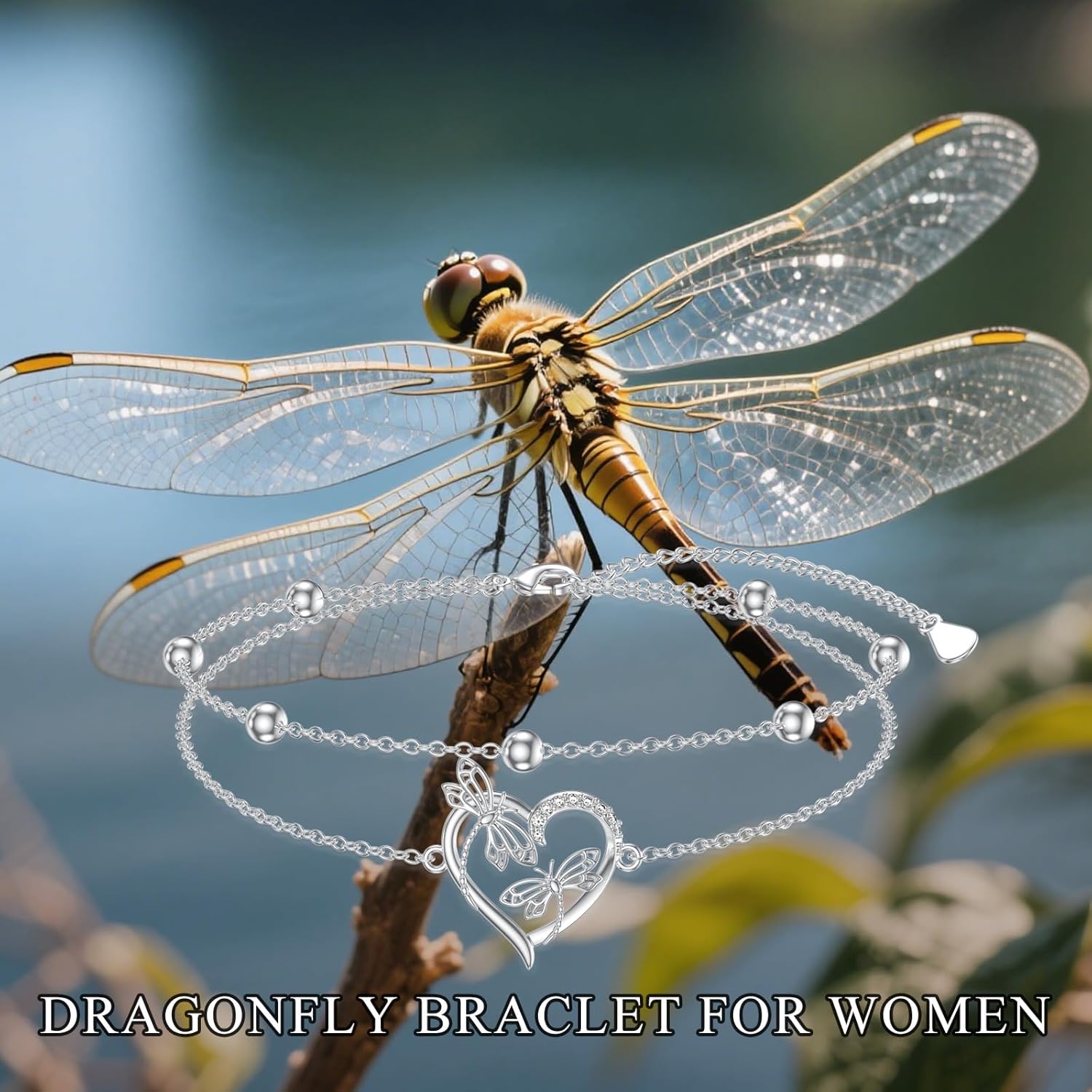 Diamond Dragonfly Bracelet for Women 925 Sterling Silver Lab Grown Diamonds Jewelry Gifts for Mom Wife Girlfriend Daughter Sister Friend - Image 6