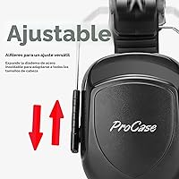 Vista 2 de ProCase - Orejeras de reducción de ruido, protección auditiva a prueba de sonido, auriculares con cancelación de ruido NRR 28dB para adultos, niños