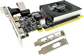 QTHREE Placa gráfica GT 730 4GB 64Bit DDR3_SDRAM, 2x HDMI, VGA, DP, placas de vídeo para PC Gaming GPU, pci_e_x8 2.0, suporta 4 monitores, Win11, perfil baixo