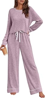 Womens Pajamas Sets Long Sleeve Pjs Two Pieces Lounge Sleep Wear Matching Set With Pockets