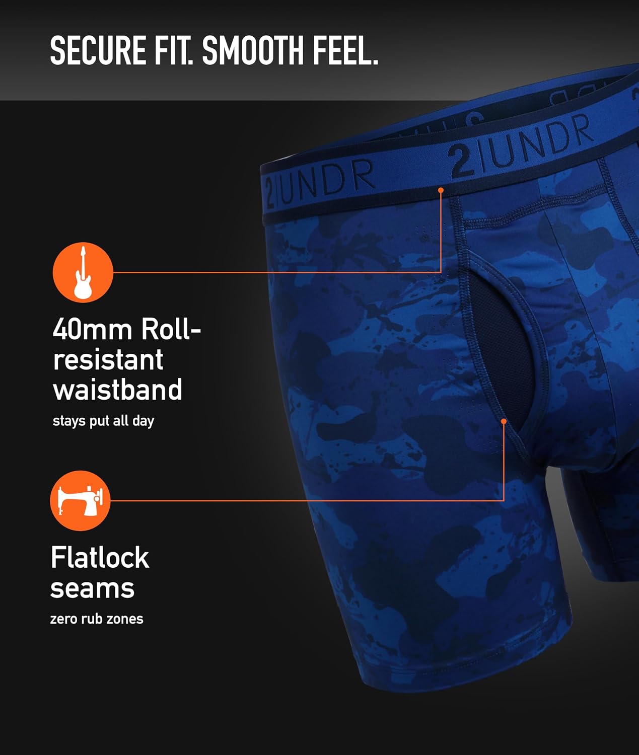 2UNDR Sport Shift 6" Mens Boxer Brief, Mens Underwear with Patented Joey Pouch, Sports Underwear for Men, Moisture Wicking
