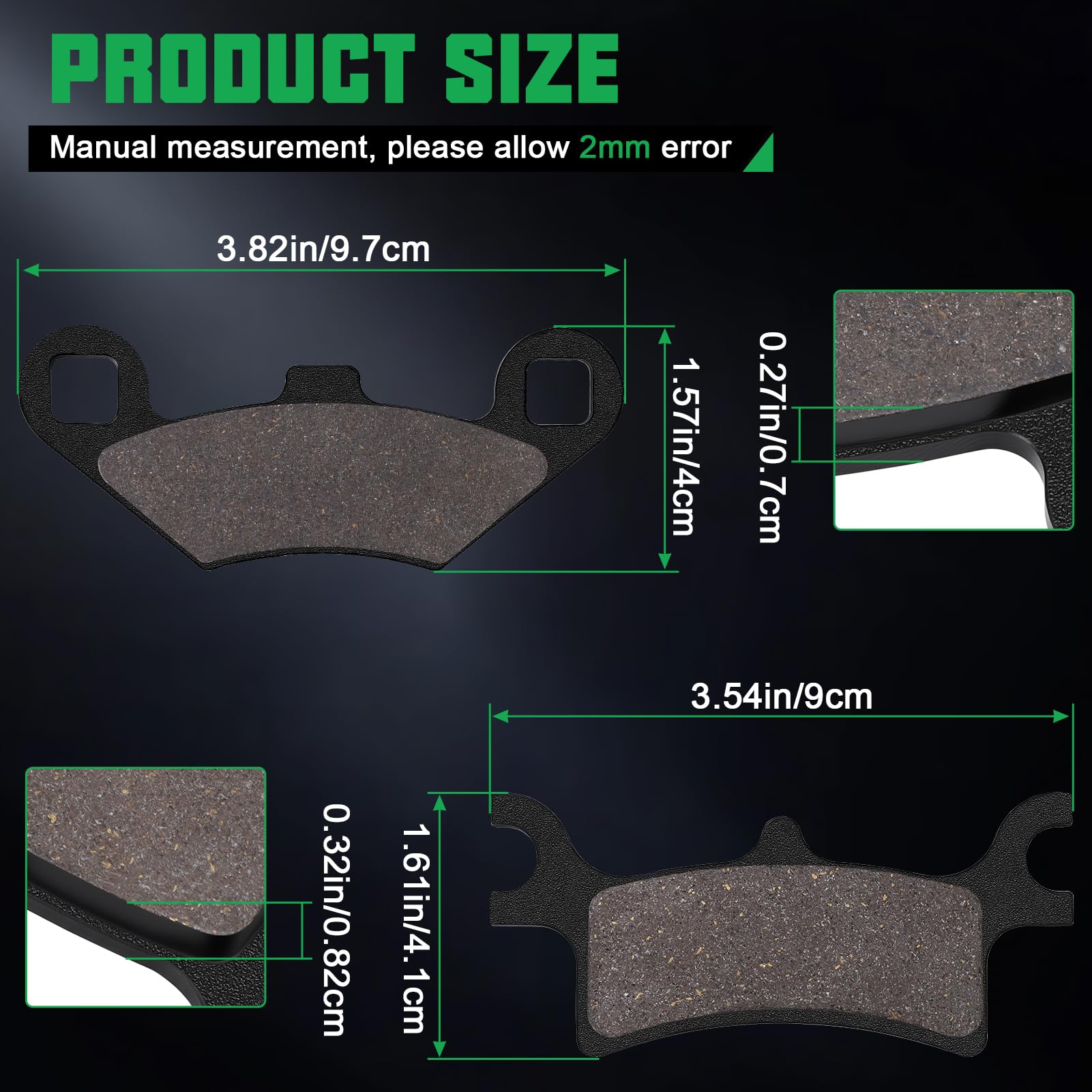 Pastiglie Freno Anteriore Posteriore per Polaris 500 sportsman ho/efi 2003-2008 sportsman 800 efi 2010-2013 sportsman 570 efi 2011-2018 500 scrambler 2x4 4x4 2005-2012