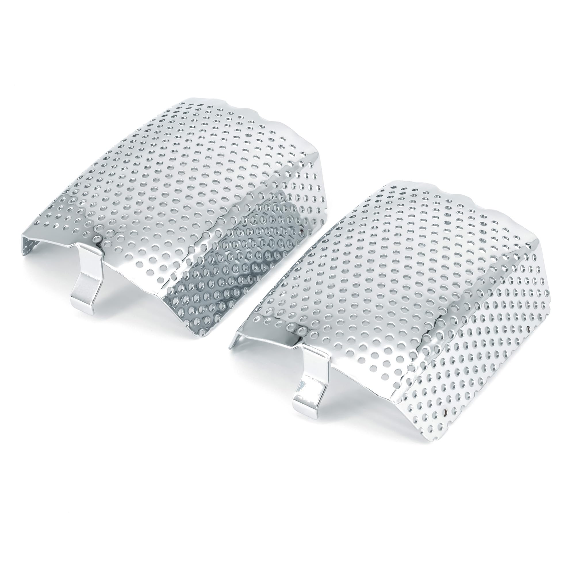 Americruise Motorcycle 1 Pair Chrome Front Caliper Brake Screen Inserted Covers Caliper Guards for Harley Touring, Road King, Electra Street Glide FLHT, FLHX &amp; V-Road Models.