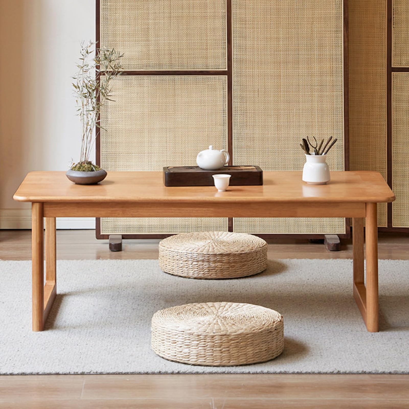 Mesa de Centro Plegable de Madera Mesa de Suelo Bajo Espacio Pequeño