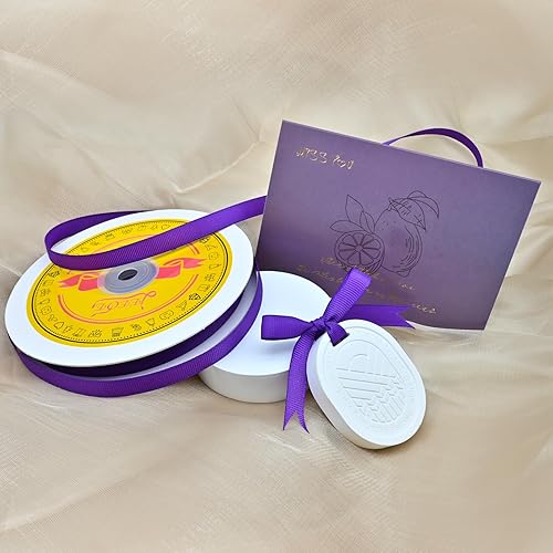 Miniatura 4 de LEEQE Cinta de grogrén para manualidades de 38 pulgadas x 50 yardas, cinta morada para envolver regalos, doble cara, muy adecuada para bodas, cinta