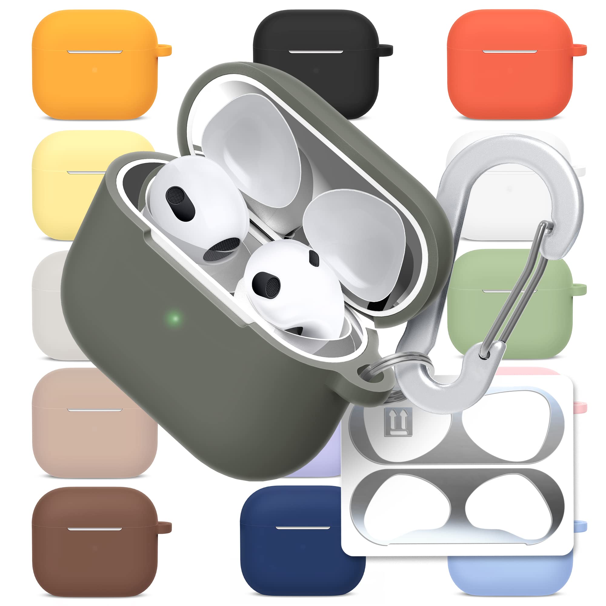 [3 in 1] AirPods Pro 3 Silicone Case + Anti-Lost Carabiner + Dust Guard Metal Film, Protective Cover with Keychain for Apple AirPods Pro3 (2025) — view 41