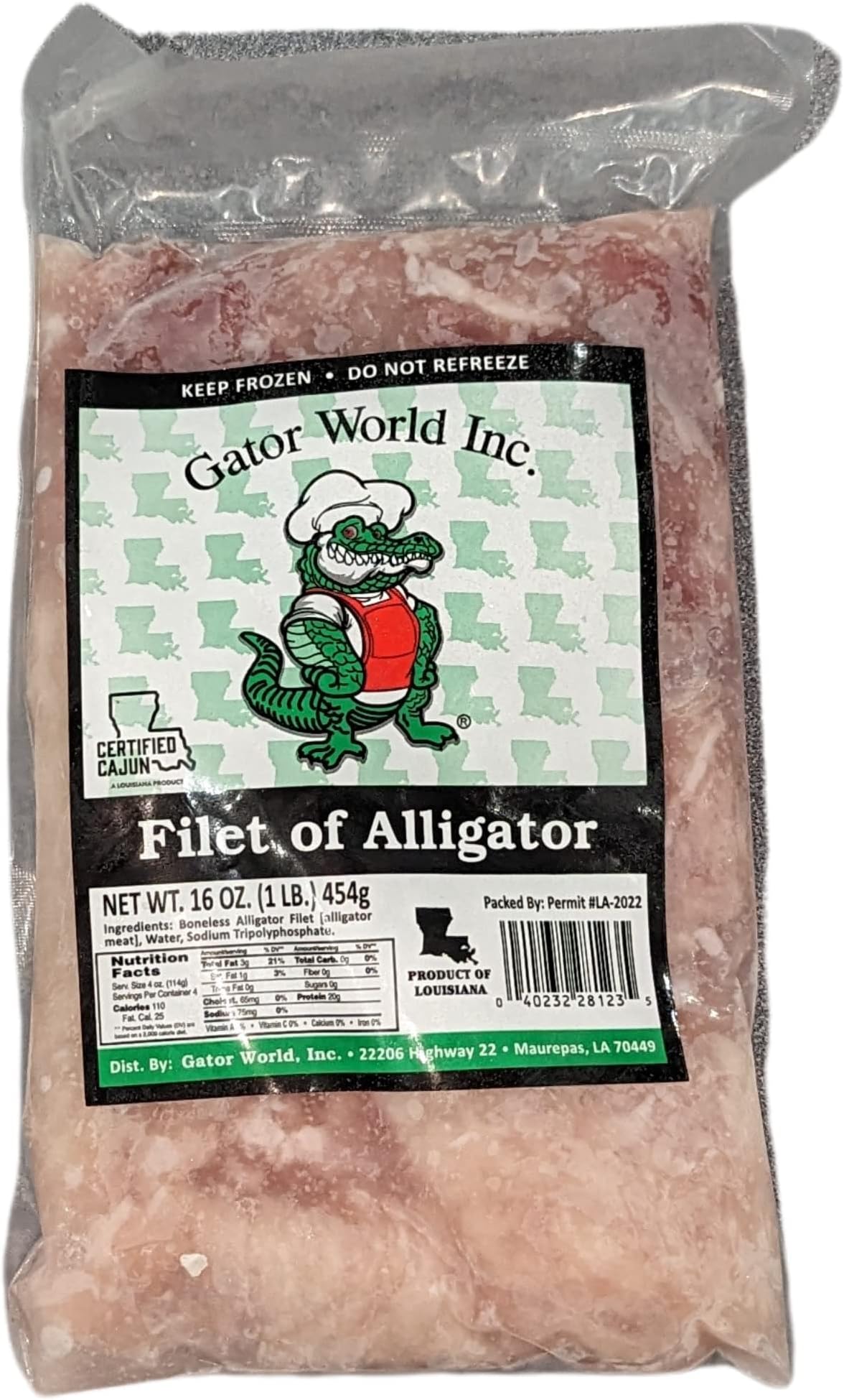Alligator Filets - Farm Raised - Great for Grilling and Frying - Just Add Your Favorite Batter and Seasoning (1 Pound)