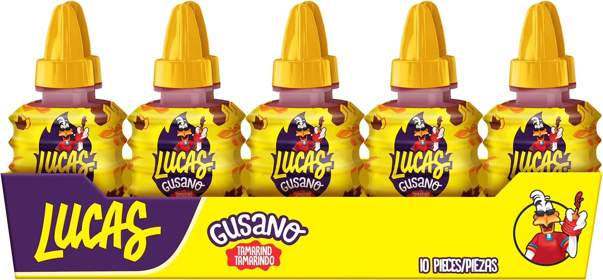 Gusano Fruity Tamarind Flavored Liquid Candy, 1.26oz - 10 Pieces Pack for Treats, Fruit, Snack, Parties, Piñatas – Tamarind Liquid Candy perfect for Easter Baskets, Easter Treats