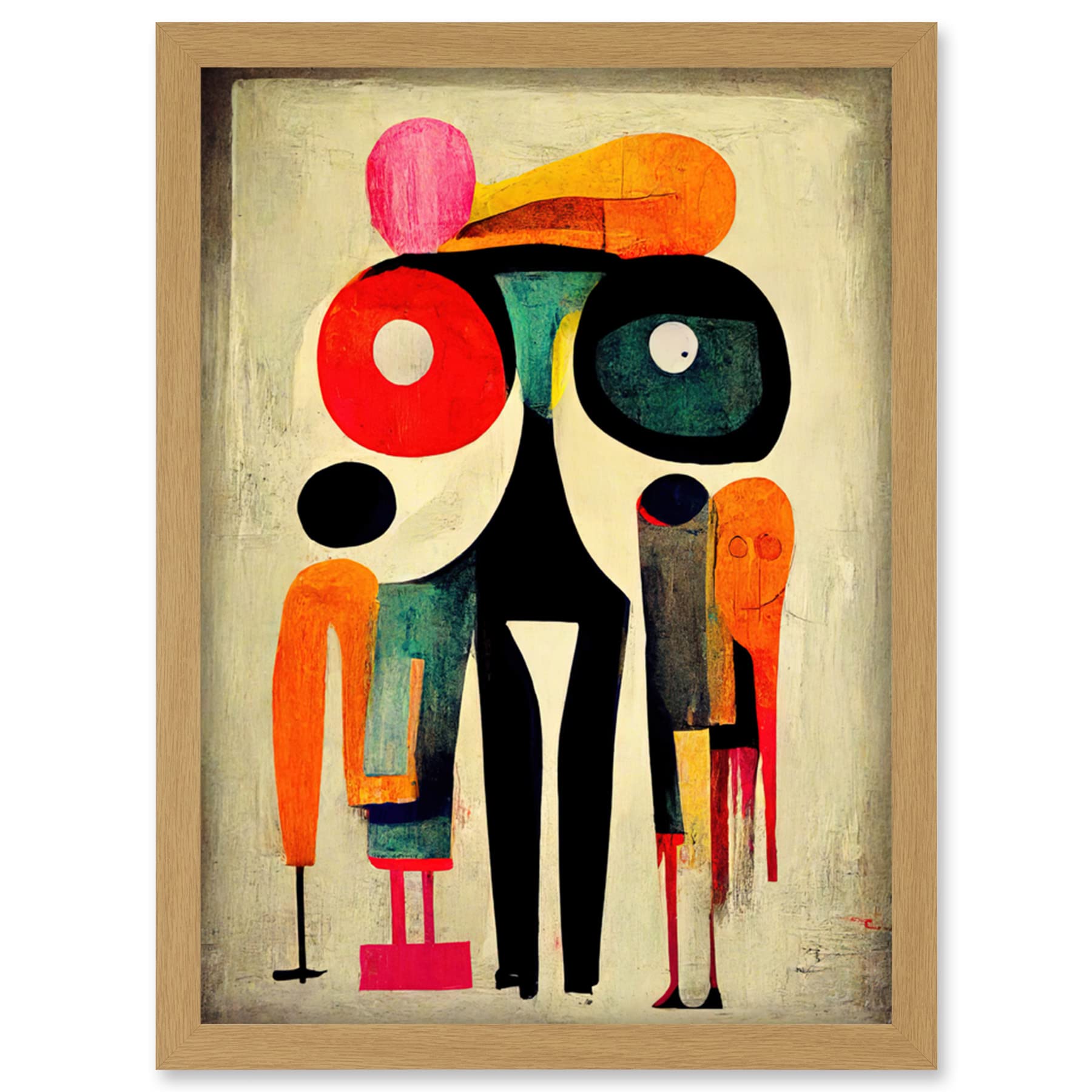 Doppelganger33 LTD Abstract Colourful Pop Art People Artwork Framed Wall Art Print A4