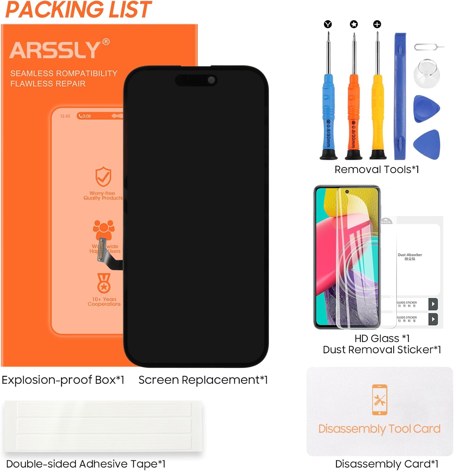 Screen Replacement for iPhone 15 LCD, Display for iPhone15 A2846 A3089 A3092 A3090 Screen Touch Assembly Replacement with Repair Kits(Black,6.1 inch)