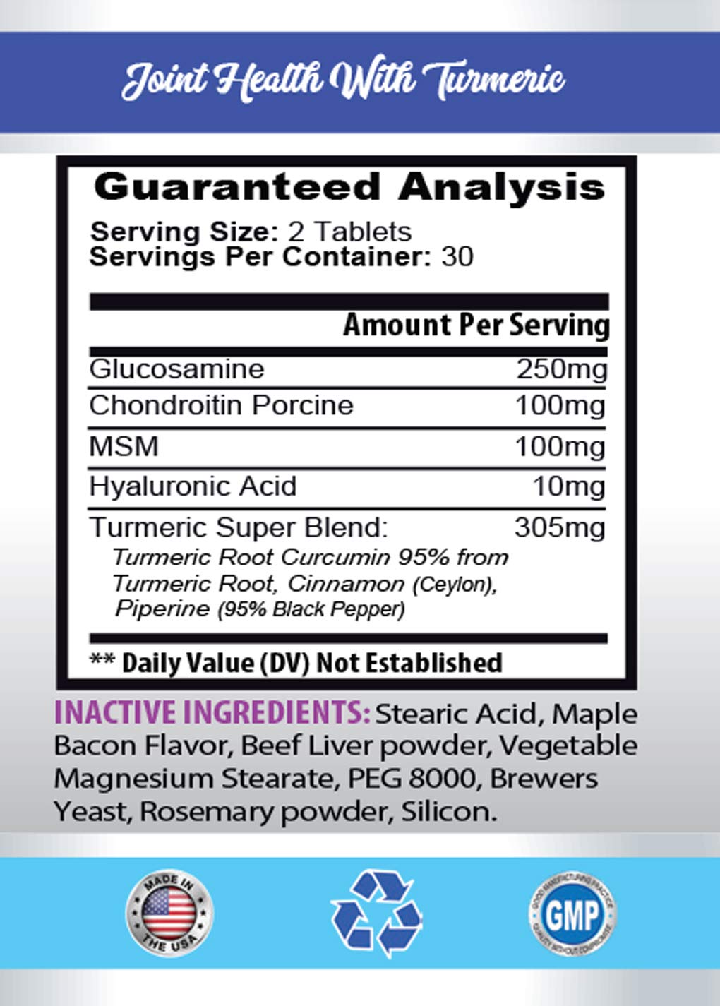 Dog Joint and Hip Supplement Senior - Turmeric Joint Health for Dogs - Advanced Formula for Joints - Dog Turmeric glucosamine - 1 Bottle (60 Tablets) - image 2