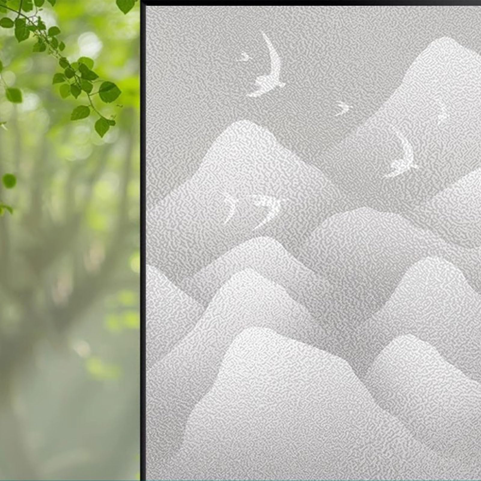 Eiauiuo Frosted Glass Film With Pattern, Self-Adhesive Window Film For Privacy, UV Protection & Opaque Design, Static Cling No Glue Film For Living Room, Bedroom, Kitchen, Bathroom(Pattern 04,30x100cm