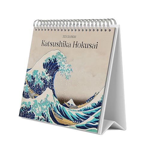 Grupo Erik Desk Calendar 2025 - Hokusai | 8 x 7 inches - 20 x 17 cm | 12 Month Desk Planner, Desktop Calendar 2025 | Japanese Art Calendar 2025, Hokusai Calendar 2025