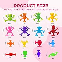 Vista 9 de Juguetes de baño con ventosas para niños pequeños de 3 años, 40 piezas de ventosas del alfabeto de animales, aprendizaje educativo de deletreo ABC