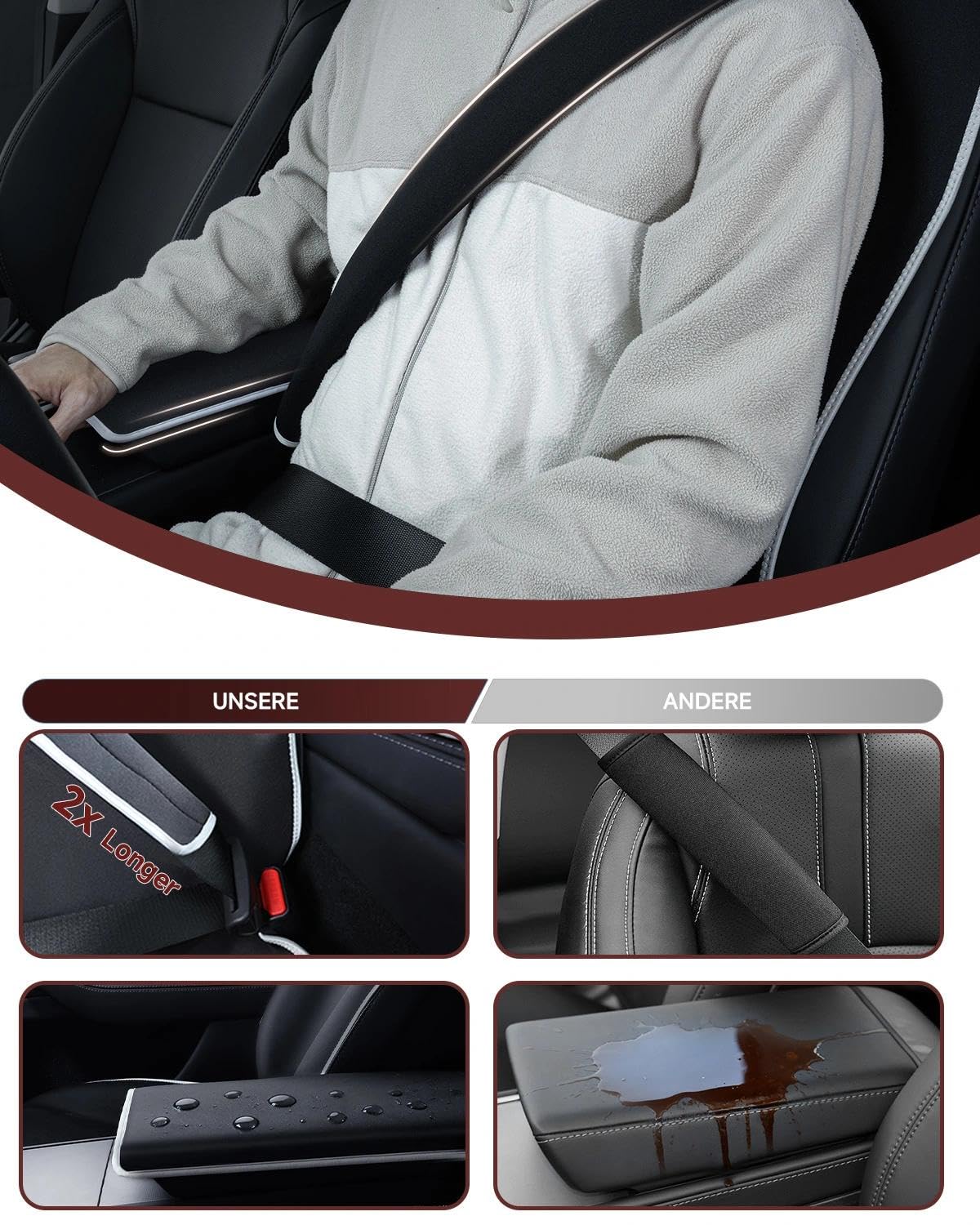 Housse de siège auto Néoprène - Protection accoudoirs & ceintures - Résistante aux taches (huile, transpiration) - Lavable facile - Antidérapante - Enfants, chiens, voyages