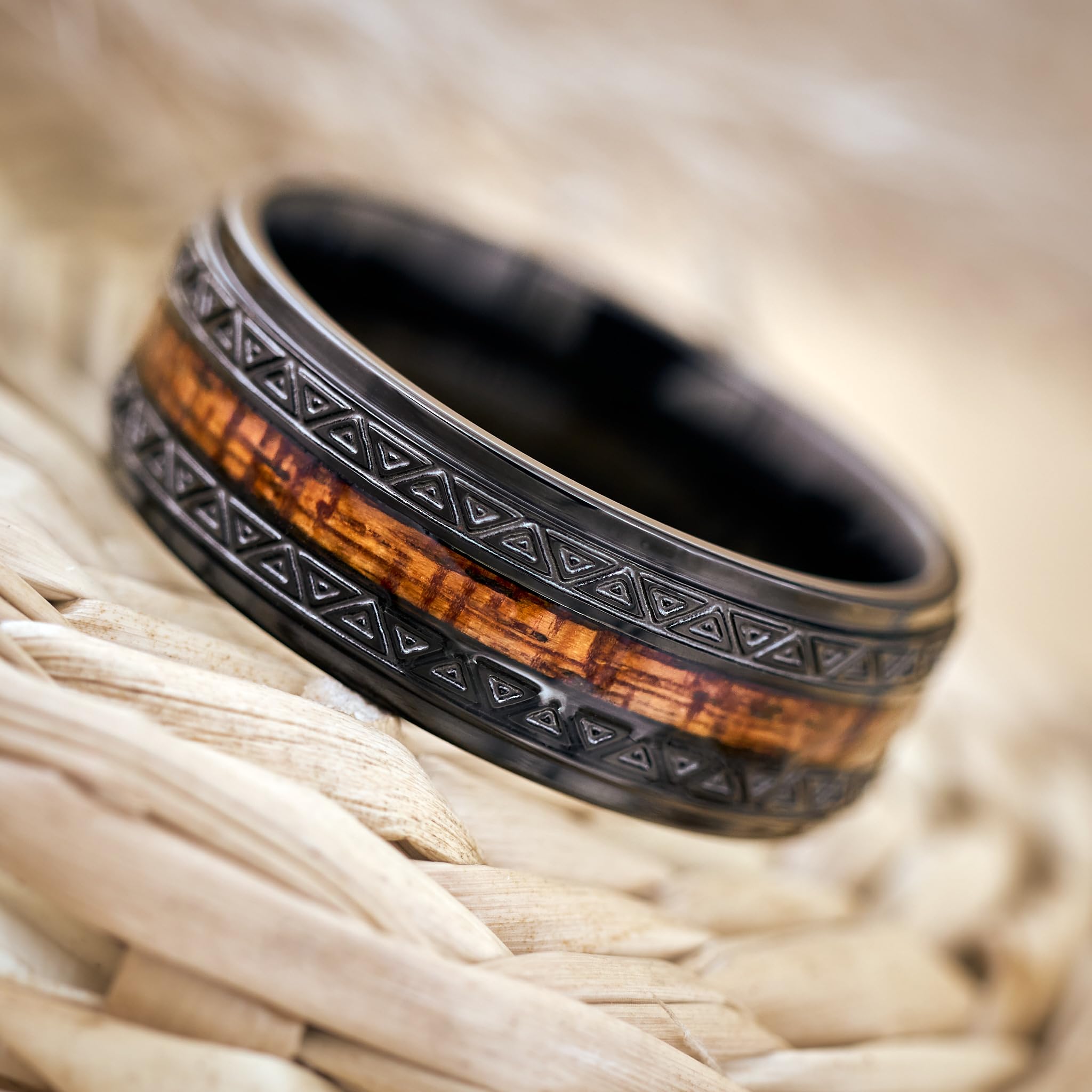 Ring Silber oder Schwarz [Handgemacht & Wasserfest] – Holzring für Damen & Herren – Partnerring, Ehering, Verlobungsring – aus Edelstahl & echtem Holz, langlebig & stilvoll