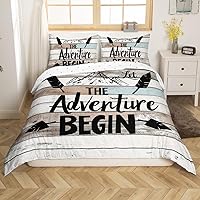 Vista 7 de Erosebridal Juego de funda de edredón rústica para cabaña, cámper, tamaño individual, para literas de caravana, funda de edredón para campamento