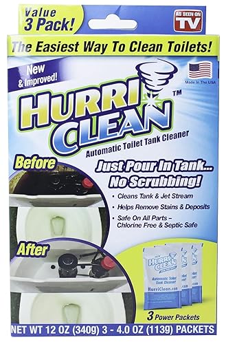 Hurriclean - HC-MO48 Deluxe 3-Pack nuevo y mejorado limpiador automático de tanque de inodoro sin fregar