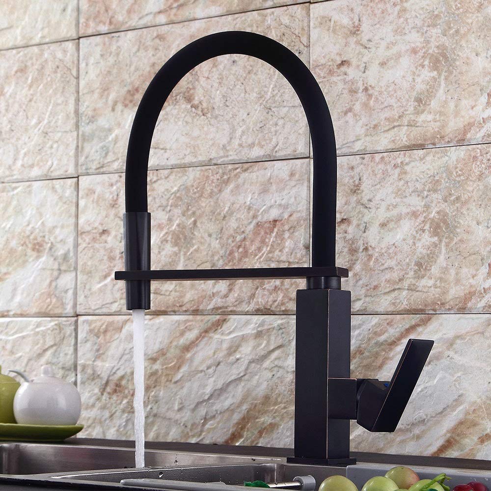 Robinet d'évier de cuisine en acier inoxydable rétro pour eau chaude et froide
