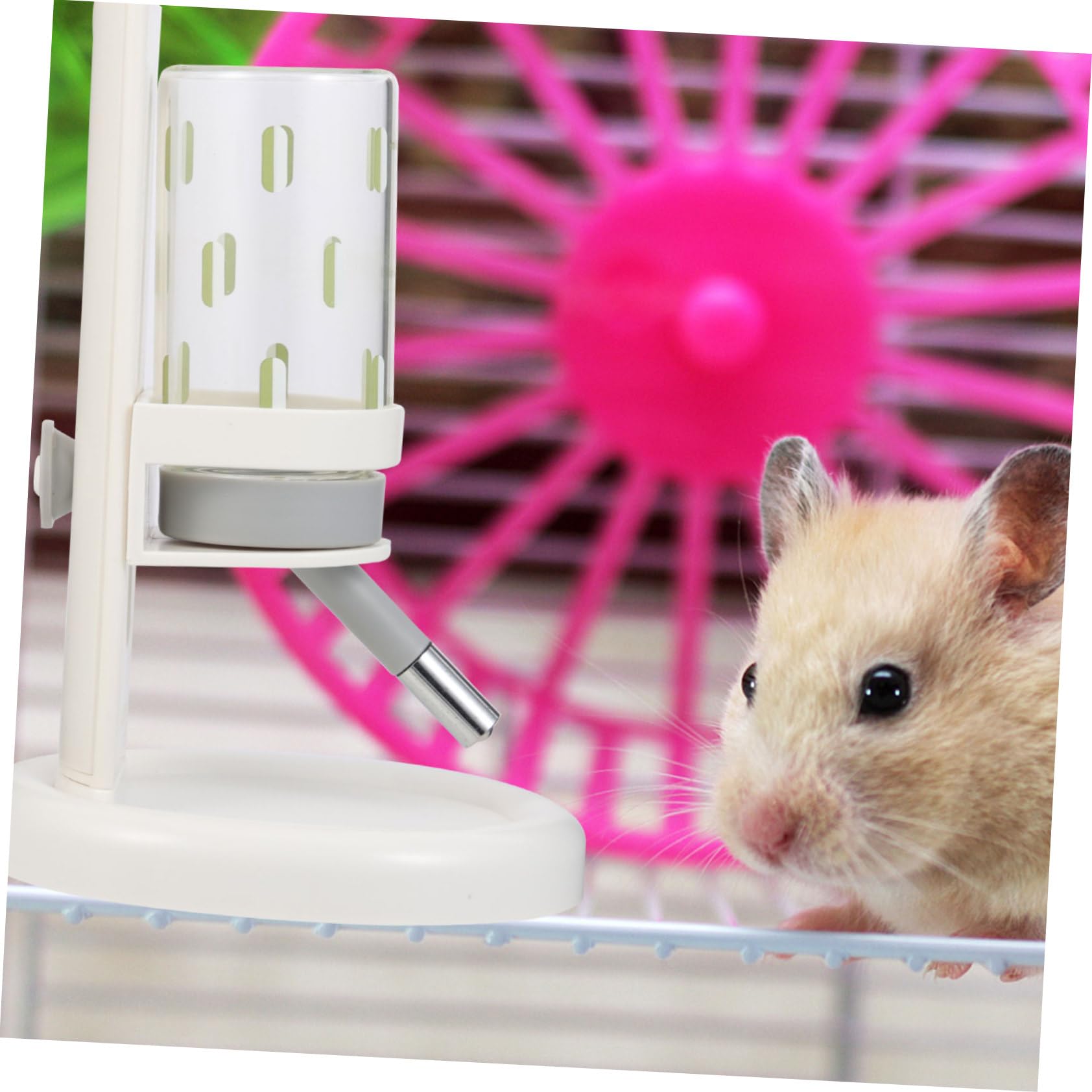 Bebedero Profesional para Hámster Ajustable Botella de Agua | Abs, Pp y Vidrio, Blanco, Diseño Antifugas, Nivel Visible, Uso Doméstico para Pequeñas Mascotas