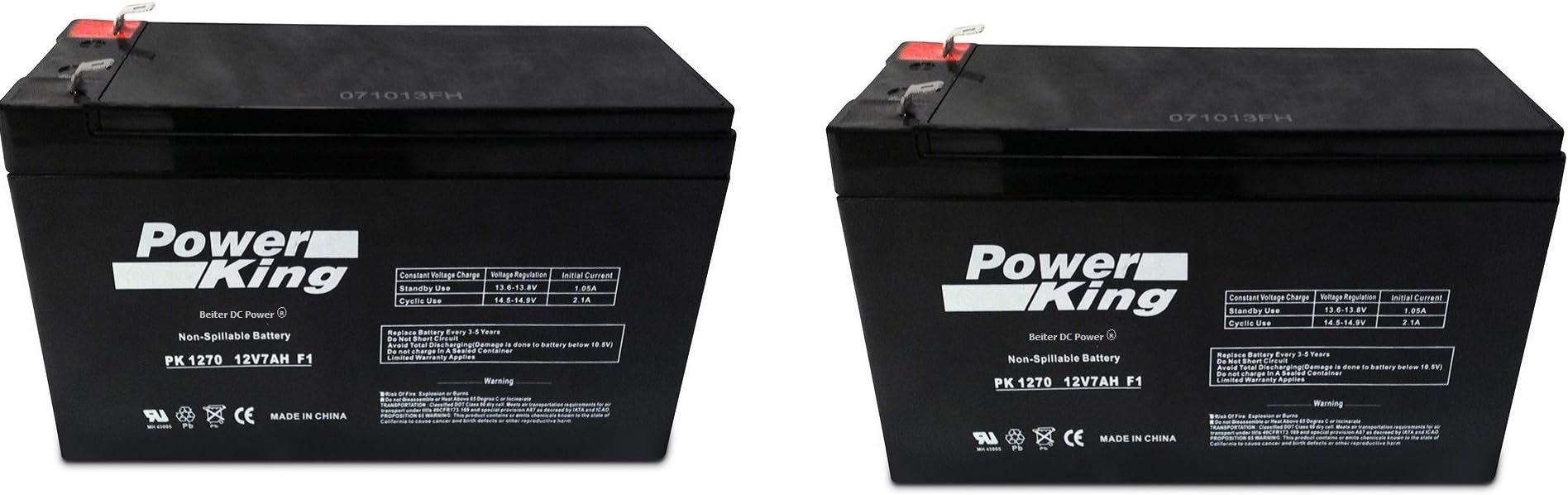 Set of 2 Razor Dirt Quad 12 Volt 7.5 AmpH SLA Replacement Batteries