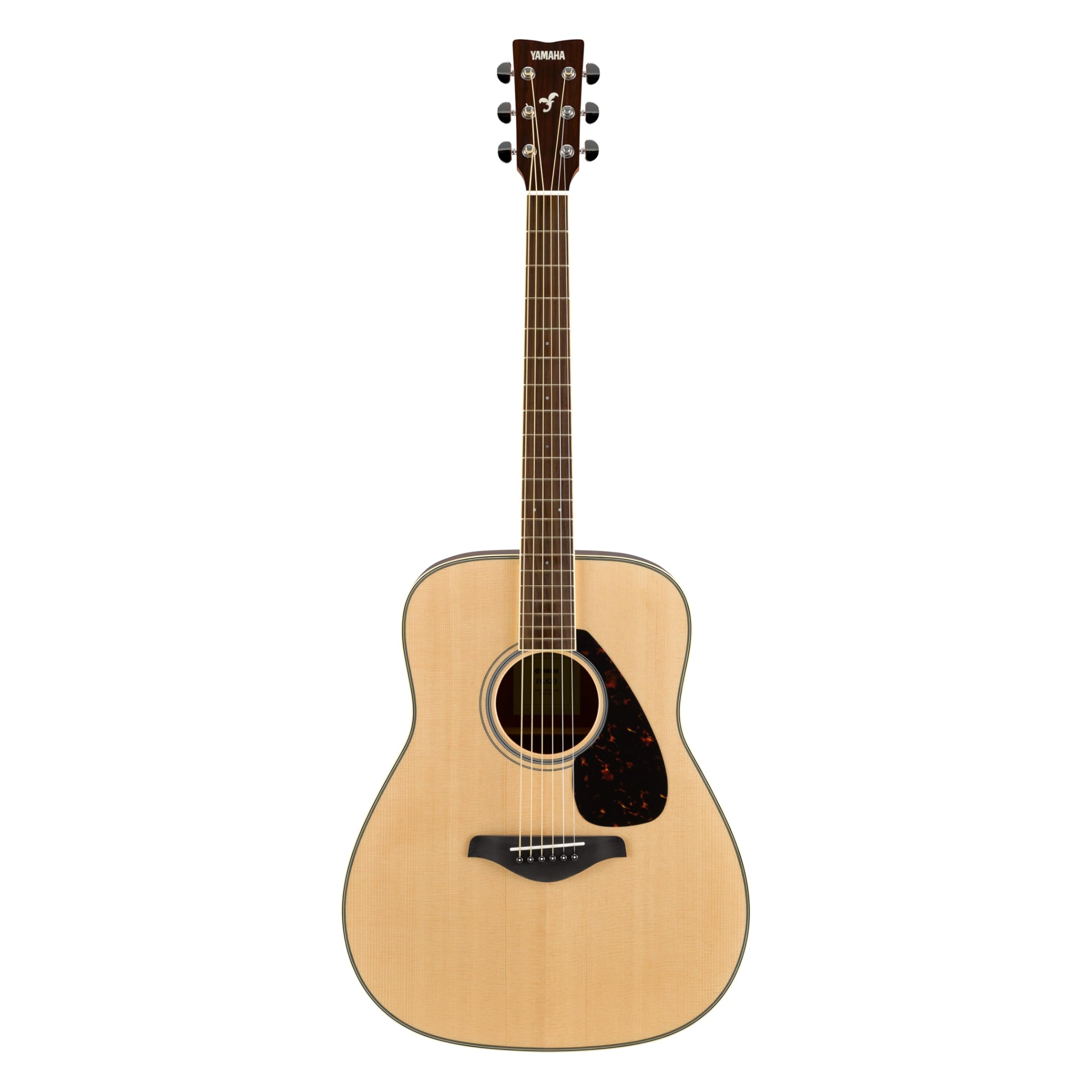 YAMAHA FG820 Gitara akustyczna - Dreadnought w standardowym rozmiarze, kamerton 24,96", solidny świerk, mahoń tył i boki, podstrunnica palisandru, struny stalowe - naturalne