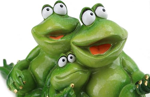 Miniatura 3 de We pay your sales tax Figuras divertidas de familia de ranas ~ Familia de ranas para papá, mamá y niño tomando selfies estatua de mesa para