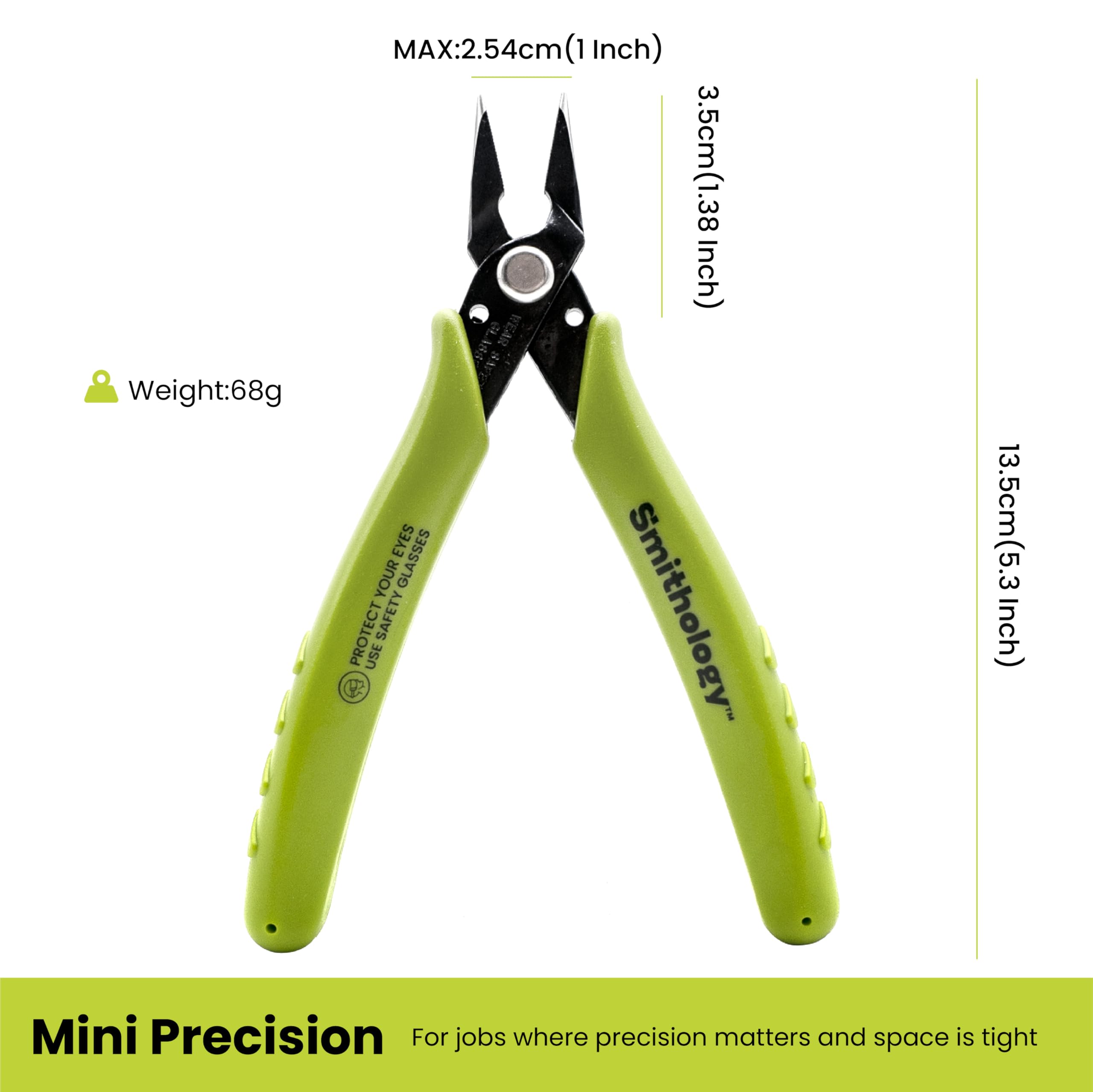 Smithology Mini alicates de punta de aguja de 5.3 pulgadas, paquete de 3 alicates de punta larga de precisión con mandíbulas dentadas, perfectos para hacer joyas, electrónica y manualidades