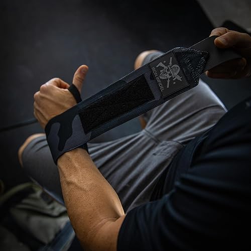 Miniatura 2 de Iron Infidel Muñequeras para levantamiento de pesas, soporte resistente de 18 y 24 pulgadas para entrenamiento, accesorios de gimnasio para hombres,