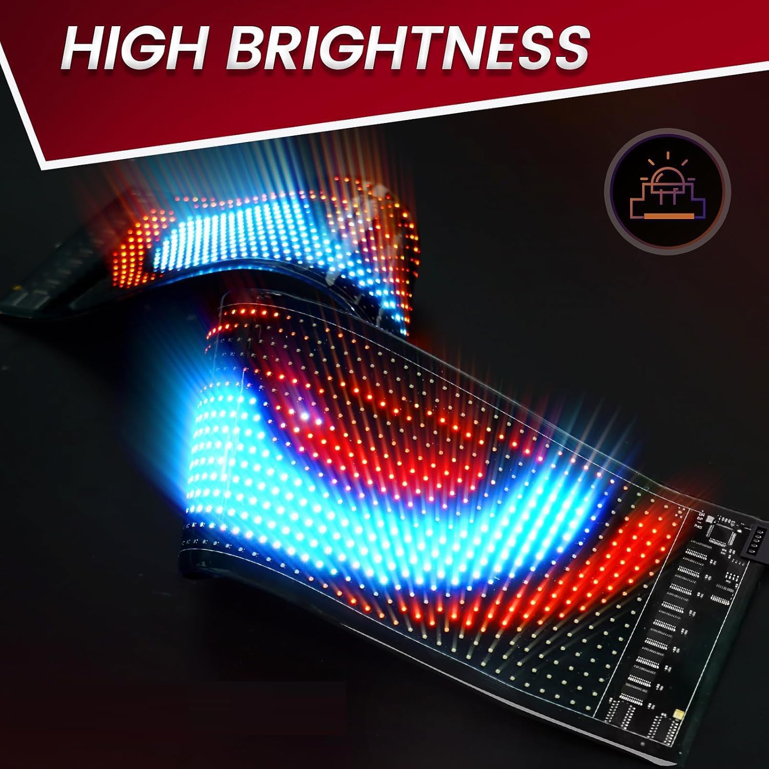 Occhi LED per camion, flessibili, programmabili, con controllo Bluetooth, display a LED a scorrimento a colori, animazione con testo personalizzato, luce
