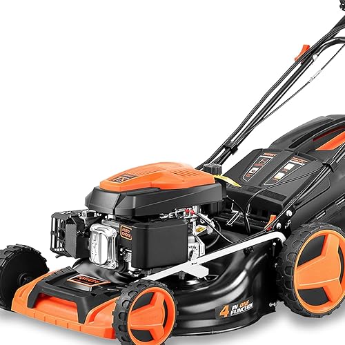 FUXTEC Tondeuse Thermique FX-RM5196eSPRO, Largeur De Coupe 51cm, Vitesse Réglable,