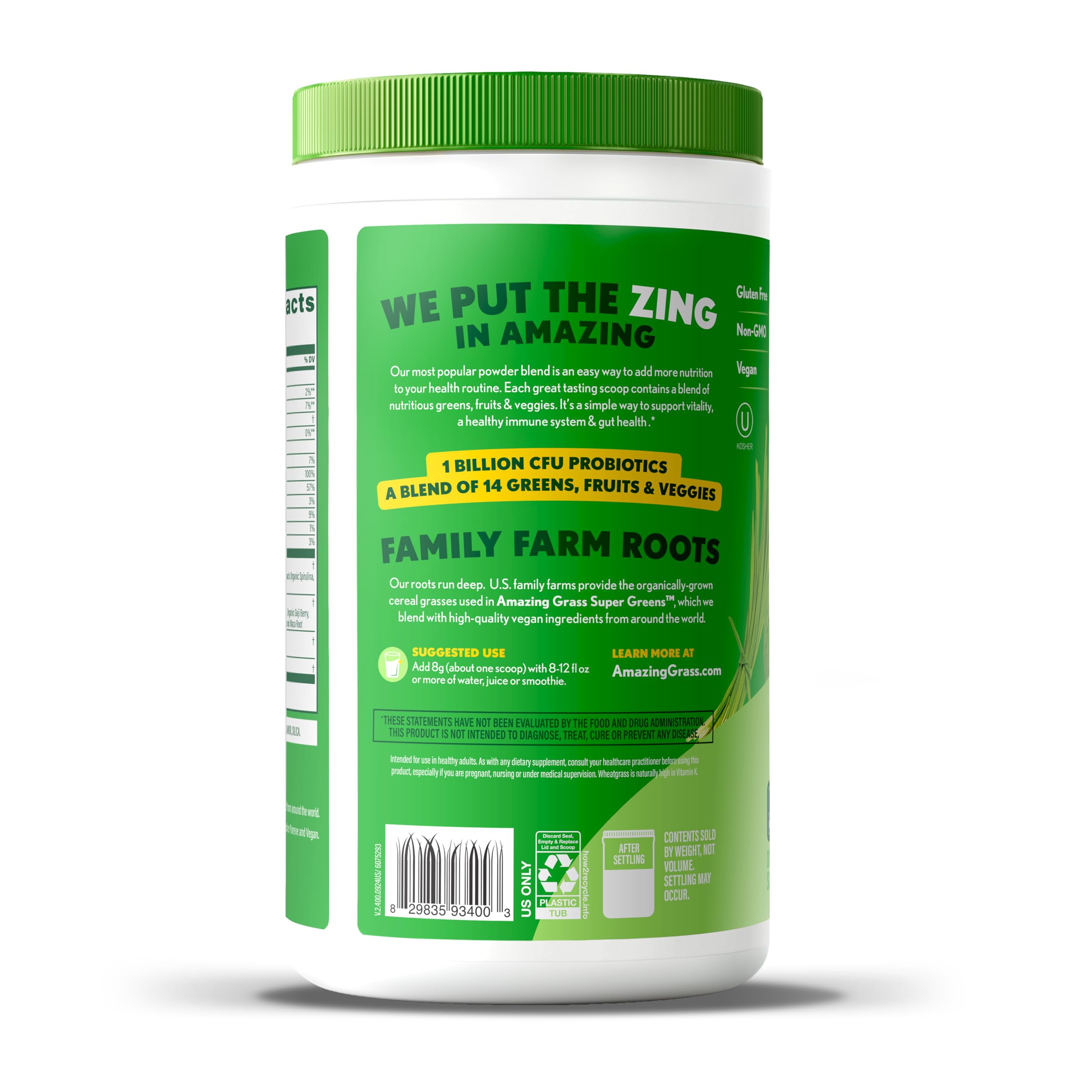 Amazing Grass Super Greens Powder Original, 60 Servings, 16.9 oz — Amazon image 9