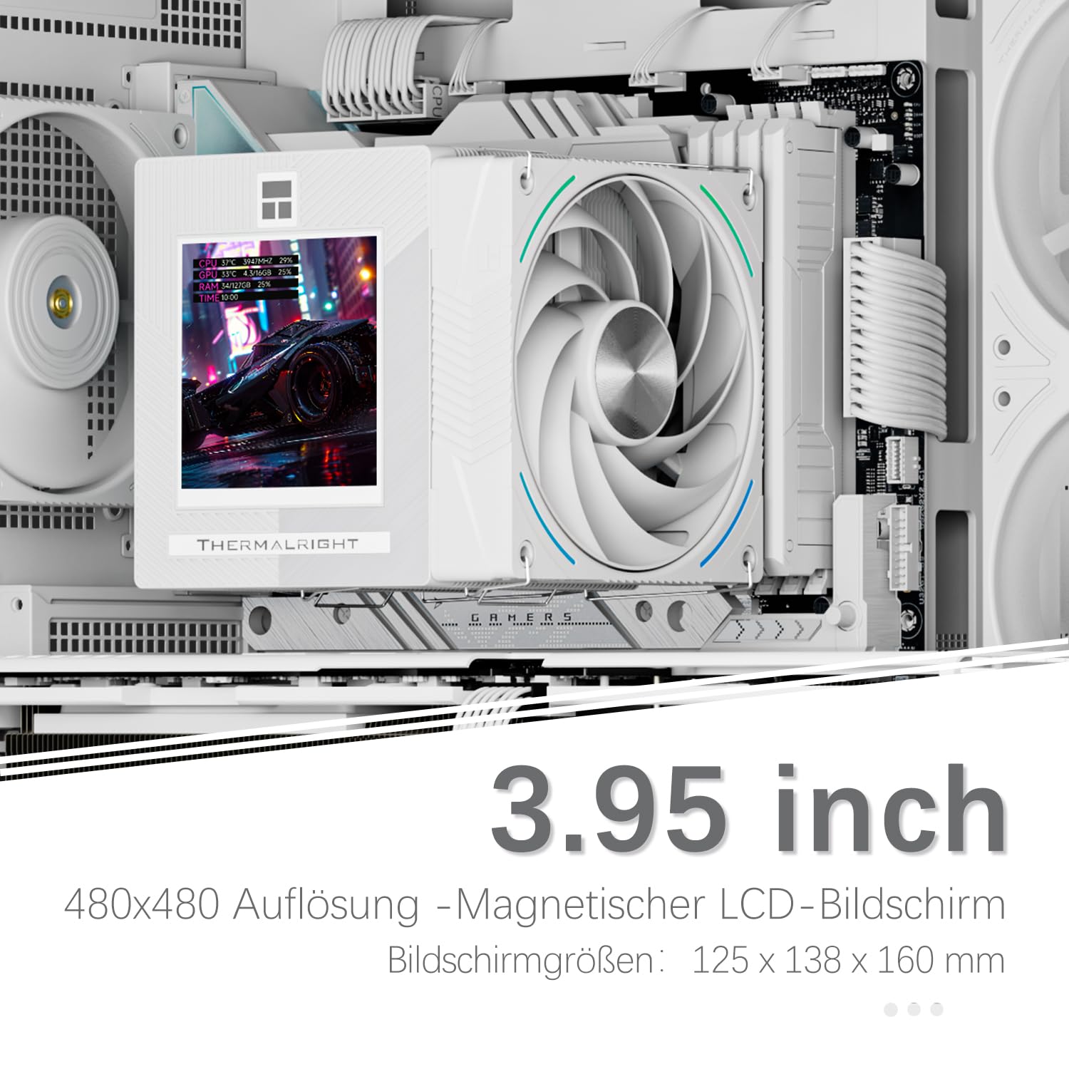 TR-Thermalright Phantom Spirit 120 Vision Snow - Raffreddatore CPU doppio-tower con 7 schermi IPS da 3,95", due ventole da 120 mm, per AM5/AM4, Intel lga1851/1700/1150/1151/1200