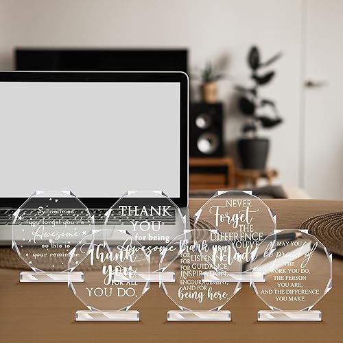 Miniatura 4 de 18 placas acrílicas de agradecimiento para compañeros de trabajo, octágono, regalo de agradecimiento para empleados, regalo de despedida para